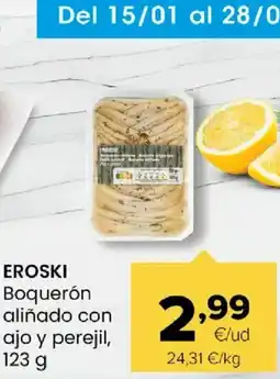 Autoservicios Familia EROSKI Boquerón aliñado con ajo y perejil oferta