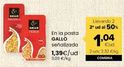 Autoservicios Familia GALLO En la pasta señalizada oferta