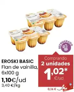 Autoservicios Familia EROSKI BASIC Flan de vainilla oferta