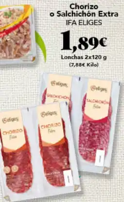 Gadis IFA ELIGES Chorizo o Salchichón Extra oferta