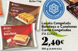 Gadis IFA ELIGES Lasaña Congelada Boloñesa o Canelones Carne Congelados oferta