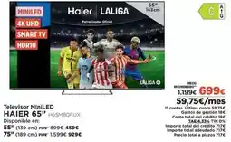 El Corte Inglés Haier - televisor miniled 65 oferta