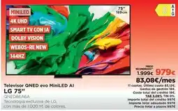 El Corte Inglés Lg - televisor qned evo miniled ai 75 oferta