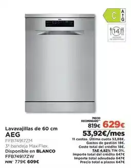El Corte Inglés Aeg - lavavajillas de 60 cm oferta