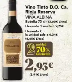 Gadis Viña albina - vino tinto d.o. ca. rioja reserva oferta