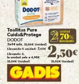 Gadis Dodot - toallitas pure cuida&protege oferta
