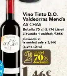 Gadis As chas - vino tinto d.o. valdeorras mencía oferta