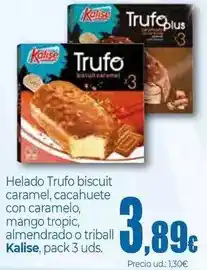 Unide Market Kalise - helado trufo biscuit caramel, cacahuete con caramelo, mango tropic, almendrado o triball oferta