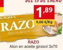 Supermercados Extremadura Razo - atun en aceite de girasol oferta