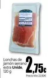 Unide Market Unide - lonchas de jamón serrano extra oferta