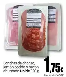 Unide Market Unide - lonchas de chorizo, jamon cocido o bacon ahumado oferta