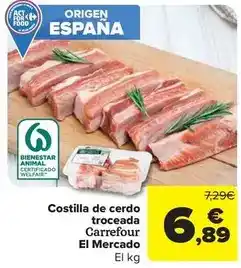 Carrefour Market Carrefour - costilla de cerdo troceada el mercado oferta