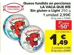 Carrefour Market La vaca que ríe - queso fundido en porciones sin gluten o light oferta
