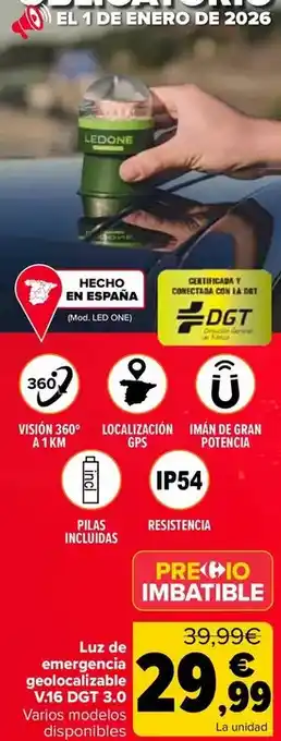 Luz de emergencia geolocalizable v.16 dgt 3.0