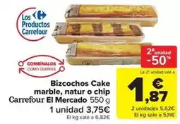 Carrefour Market Carrefour - bizcochos cake marble, natur o chip oferta