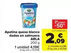 Carrefour Market Arla - apetina queso blanco dados en salmuera oferta
