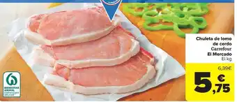 Carrefour Market Carrefour - chuleta de lomo de cerdo el mercado oferta