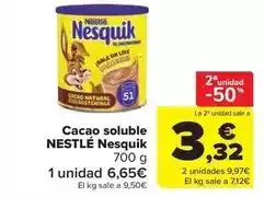 Carrefour Market Nestlé - cacao soluble nesquik oferta