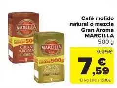 Carrefour Market Marcilla - cafe molido natural o mezcla gran aroma oferta