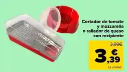 Carrefour Cortador de tomate y mozzarella o rallador de queso con recipiente oferta