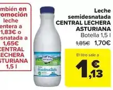 Carrefour Market Central lechera asturiana - leche semidesnatada oferta