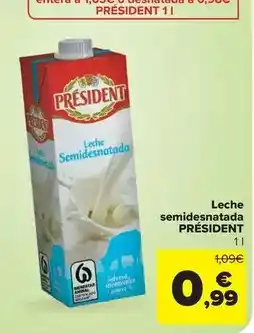 Carrefour Market Président - leche semidesnatada oferta