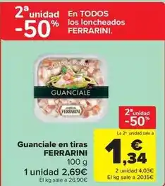 Carrefour Market Ferrarini - guanciale en tiras oferta