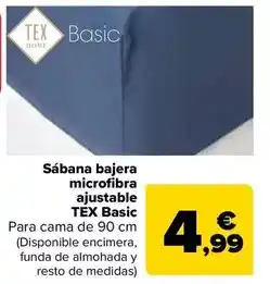 Carrefour Tex basic - sabana bajera microfibra ajustable oferta