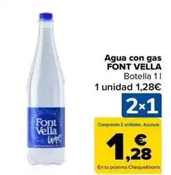 Carrefour Font vella - agua con gas oferta