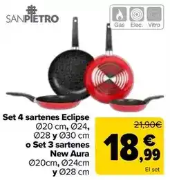 Carrefour San pietro - set 4 sartenes eclipse o set 3 sartenes new aura oferta