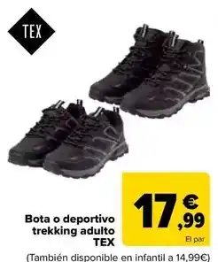 Carrefour Tex - bota o deportivo trekking adulto oferta