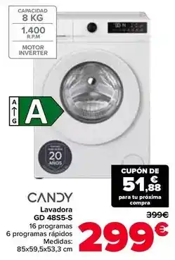 Carrefour Candy - lavadora gd 48s5-s oferta