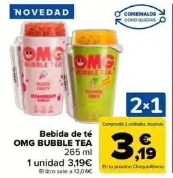 Carrefour Omg bubble tea - bebida de te oferta