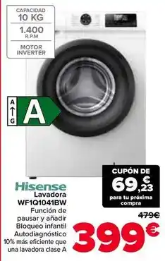 Carrefour Hisense - lavadora wf1q1041bw oferta
