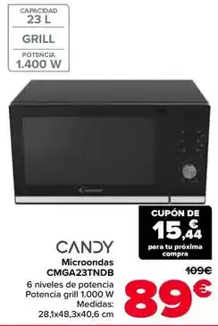 Carrefour Candy - microondas cmga23tndb oferta