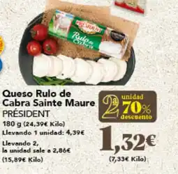 Gadis PRÉSIDENT Queso Rulo de Cabra Sainte Maure oferta