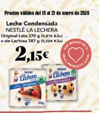 Gadis NESTLÉ La lechera leche condensada oferta
