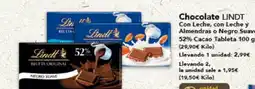 Gadis LINDT Chocolate Con Leche, con Leche y Almendras o Negro Suave 52% Cacao Tableta oferta
