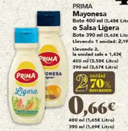 Gadis PRIMA Mayonesa o Salsa Ligera oferta