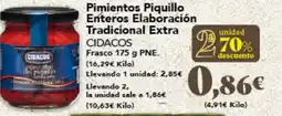 Gadis CIDACOS Pimientos Piquillo Enteros Elaboración Tradicional Extra oferta