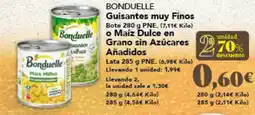 Gadis BONDUELLE Guisantes muy Finos o Maíz Dulce en Grano sin Azúcares Añadidos oferta