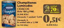 Gadis CIDACOS Champiñones Laminados oferta