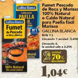 Gadis GALLINA BLANCA Fumet de Pescado de Roca y Marisco 100% naturalpara paella facil Marisco oferta