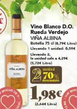 Gadis VIÑA ALBINA Vino Blanco D.O. Rueda Verdejo oferta
