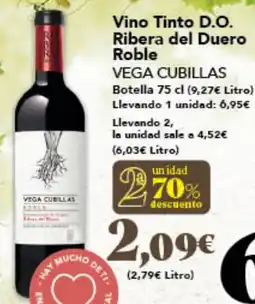 Gadis VEGA CUBILLAS Vino Tinto D.O. Ribera del Duero Roble oferta