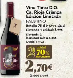 Gadis FAUSTINO Vino Tinto D.O. Ca. Rioja Crianza Edición Limitada oferta