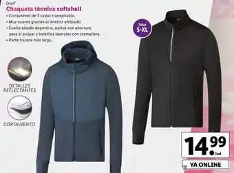 Lidl Chaqueta Técnica Softshell S-XL oferta
