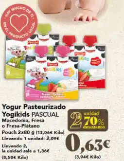 Gadis PASCUAL Yogur Pasteurizado Yogikids oferta