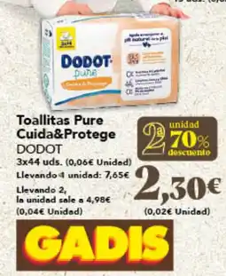 Gadis DODOT Toallitas Pure Cuida&Protege oferta