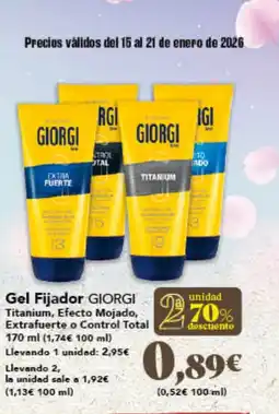 Gadis GIORGI Gel Fijador Titanium, Efecto Mojado, Extrafuerte o Control Total oferta
